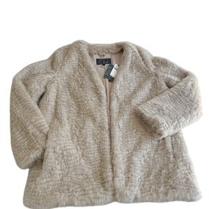 Anthropologie Plush Teddy Jacket in Light Beige